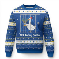 Funny Goose Hanukkah Chanukah Hanukkah Ugly Sweater Not Today Santa - Wonder Print Shop