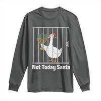 Funny Goose Hanukkah Chanukah Long Sleeve Shirt Not Today Santa - Wonder Print Shop
