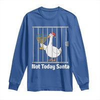 Funny Goose Hanukkah Chanukah Long Sleeve Shirt Not Today Santa - Wonder Print Shop