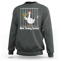 Funny Goose Hanukkah Chanukah Sweatshirt Not Today Santa - Wonder Print Shop