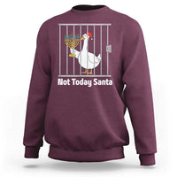 Funny Goose Hanukkah Chanukah Sweatshirt Not Today Santa - Wonder Print Shop