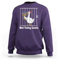 Funny Goose Hanukkah Chanukah Sweatshirt Not Today Santa - Wonder Print Shop