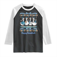 Happy Hanukkah Raglan Shirt Funny Silly Goose Chanukah - Wonder Print Shop