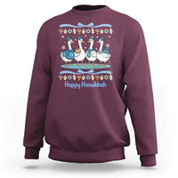 Happy Hanukkah Sweatshirt Funny Silly Goose Chanukah - Wonder Print Shop