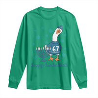 67 Six Seven Silly Goose Hanukkah Meme Long Sleeve Shirt Happy Honkukkah - Wonder Print Shop