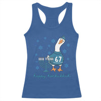 67 Six Seven Silly Goose Hanukkah Meme Racerback Tank Top Happy Honkukkah - Wonder Print Shop