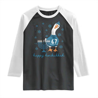 67 Six Seven Silly Goose Hanukkah Meme Raglan Shirt Happy Honkukkah - Wonder Print Shop