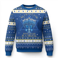 Menorah Coquette Jewish Bow Hanukkah Ugly Sweater All I Want Is A Miracle Hanukkiah - Wonder Print Shop