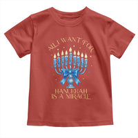 Funny Hanukkah Toddler T Shirt All I Want For Chanukkah Is A Miracle - Wonder Print Shop