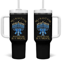 Funny Hanukkah Tumbler With Handle All I Want For Chanukkah Is A Miracle - Wonder Print Shop