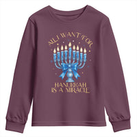 Funny Hanukkah Youth Sweatshirt All I Want For Chanukkah Is A Miracle - Wonder Print Shop