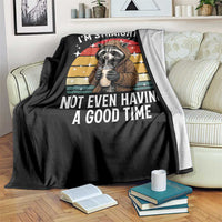 Funny Raccoon Meme Throw Blanket I Am Straight Up Not Even Having A Good Time - Wonder Print Shop