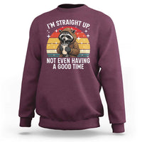 Funny Raccoon Meme Sweatshirt I Am Straight Up Not Even Having A Good Time - Wonder Print Shop