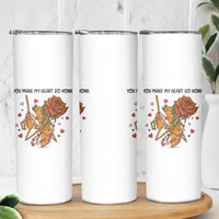 Marcus The Worm Valentine Meme Skinny Tumbler You Make My Heart Go Honk - Wonder Print Shop