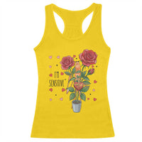 Marcus The Worm Valentine Meme Racerback Tank Top I Am Senstive - Wonder Print Shop