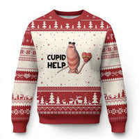 Marcus The Worm Valentine Meme Ugly Christmas Sweater Cupid Help - Wonder Print Shop