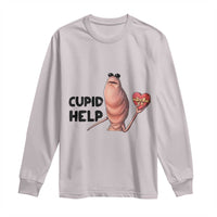 Marcus The Worm Valentine Meme Long Sleeve Shirt Cupid Help - Wonder Print Shop
