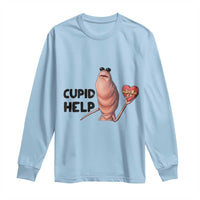 Marcus The Worm Valentine Meme Long Sleeve Shirt Cupid Help - Wonder Print Shop