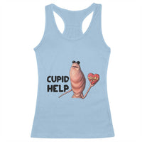 Marcus The Worm Valentine Meme Racerback Tank Top Cupid Help - Wonder Print Shop