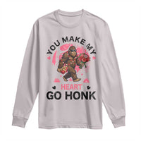 You Make My Heart Go Honk Long Sleeve Shirt Funny Bigfoot Valentine Meme - Wonder Print Shop