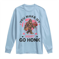 You Make My Heart Go Honk Long Sleeve Shirt Funny Bigfoot Valentine Meme - Wonder Print Shop