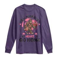You Make My Heart Go Honk Long Sleeve Shirt Funny Bigfoot Valentine Meme - Wonder Print Shop