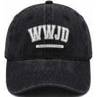 Funny Christian Washed Cotton Baseball Cap WWJD Probably Flip Tables