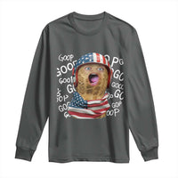 Burnt Peanut Goop Long Sleeve Shirt Patriotic American Flag - Wonder Print Shop