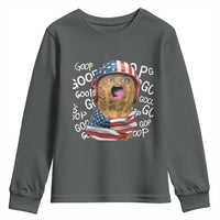Burnt Peanut Goop Youth Sweatshirt Patriotic American Flag - Wonder Print Shop