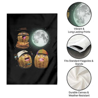 Funny Burnt Peanut Howling at the Moon Garden Flag - Wonder Print Shop