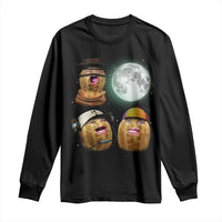 Funny Burnt Peanut Howling at the Moon Long Sleeve Shirt - Wonder Print Shop
