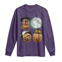 Funny Burnt Peanut Howling at the Moon Long Sleeve Shirt - Wonder Print Shop