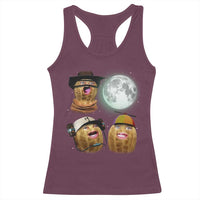 Funny Burnt Peanut Howling at the Moon Racerback Tank Top - Wonder Print Shop