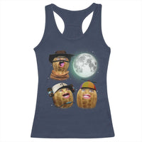 Funny Burnt Peanut Howling at the Moon Racerback Tank Top - Wonder Print Shop