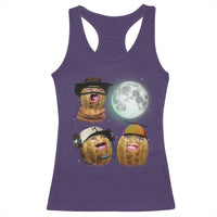 Funny Burnt Peanut Howling at the Moon Racerback Tank Top - Wonder Print Shop