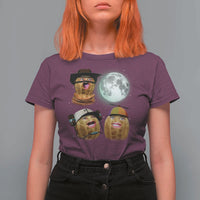 Funny Burnt Peanut Howling at the Moon T Shirt For Women - Wonder Print Shop