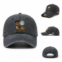 Funny Burnt Peanut Howling at the Moon Washed Cotton Baseball Cap