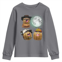 Funny Burnt Peanut Howling at the Moon Youth Sweatshirt - Wonder Print Shop
