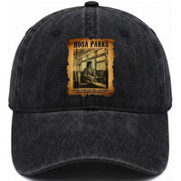 Rosa Parks Quote Washed Cotton Baseball Cap Black Movement Protest