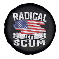 Radical Left Scum Spare Tire Cover Funny Political Quote American Flag