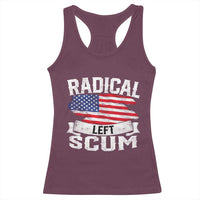 Radical Left Scum Racerback Tank Top Funny Political Quote American Flag
