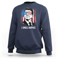 Ronald Reagan 4th of July America Flag Sweatshirt I Smell Hippies