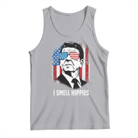 Ronald Reagan 4th of July America Flag Tank Top I Smell Hippies