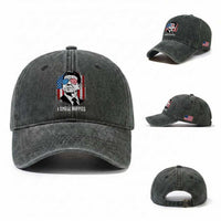 Ronald Reagan 4th of July America Flag Washed Cotton Baseball Cap I Smell Hippies