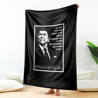 Ronald Reagan Quote Throw Blanket American Flag US President