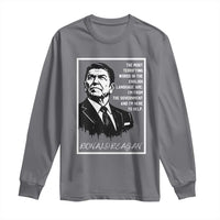 Ronald Reagan Quote Long Sleeve Shirt American Flag US President