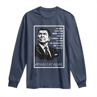 Ronald Reagan Quote Long Sleeve Shirt American Flag US President