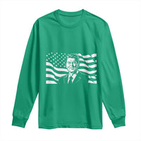Ronald Reagan America Flag US President Long Sleeve Shirt