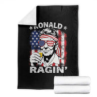 Ronald Reagan Throw Blanket 4th of July America Flag Beer