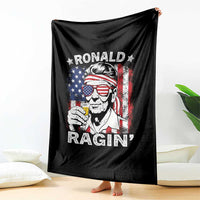 Ronald Reagan Throw Blanket 4th of July America Flag Beer